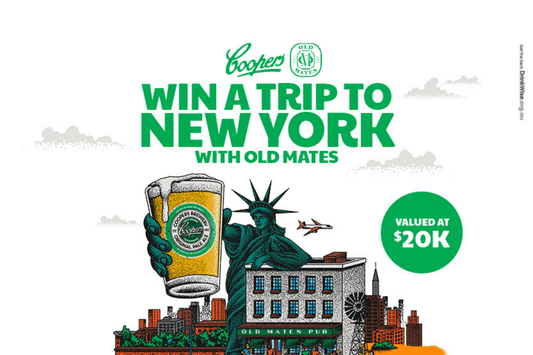 Win a $20,000 prize package to New York with Coopers and Old Mates pub